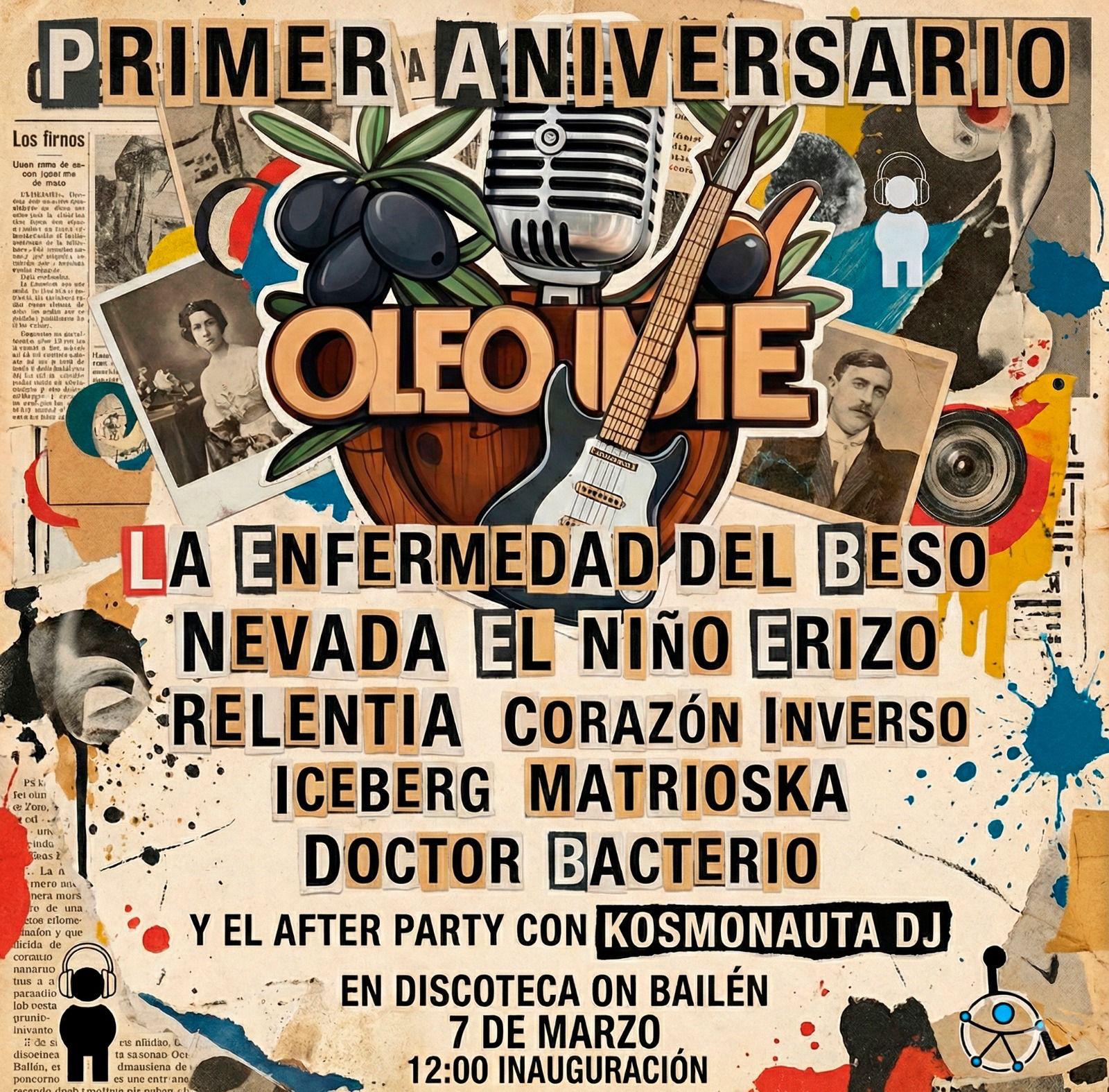 Cartel de concierto de Corazón Inverso Óleo Indie